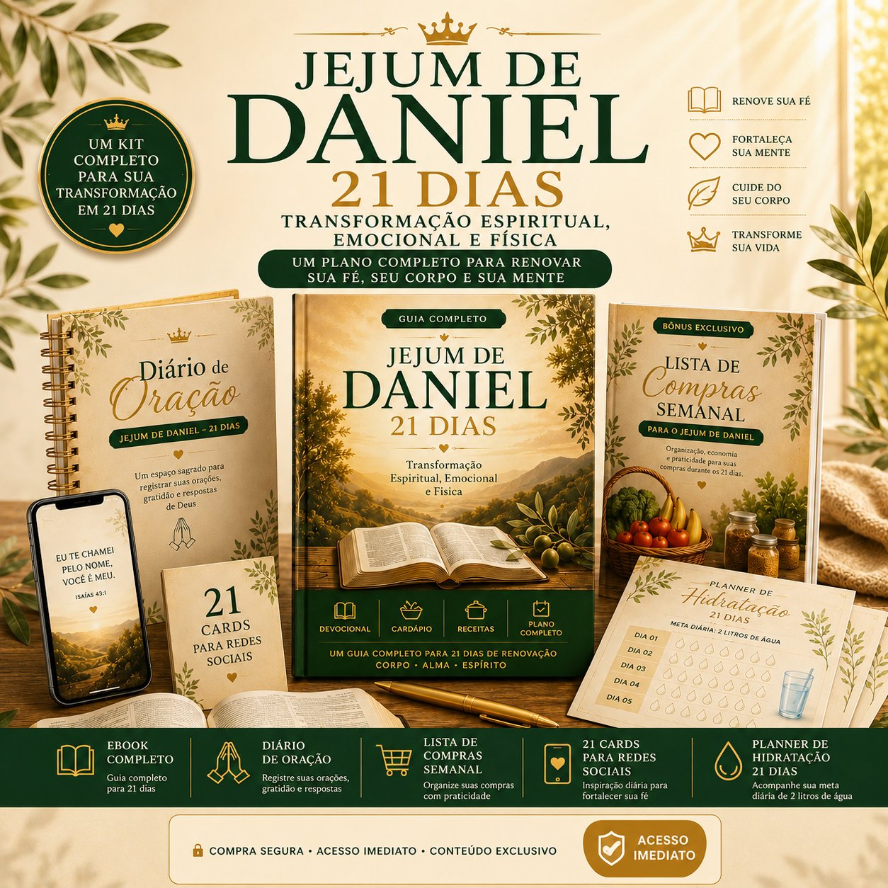 Kit Jejum de Daniel 21 Dias